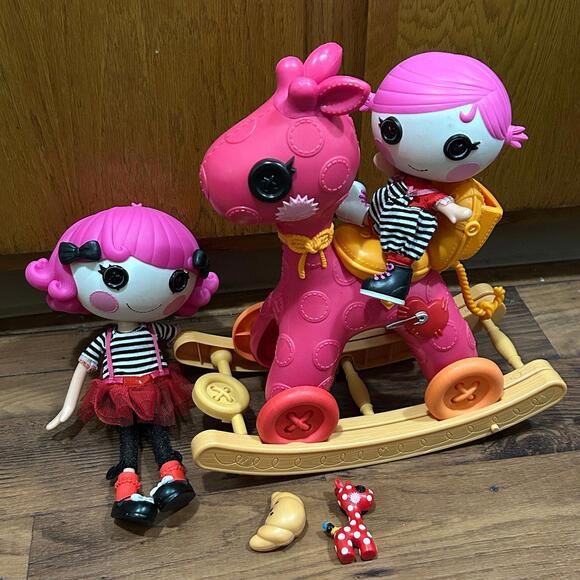 Lalaloopsy Dolls 12” 7” Bundle Charlotte Sherri Charades Rocking Horse Accessory - Picture 1 of 4